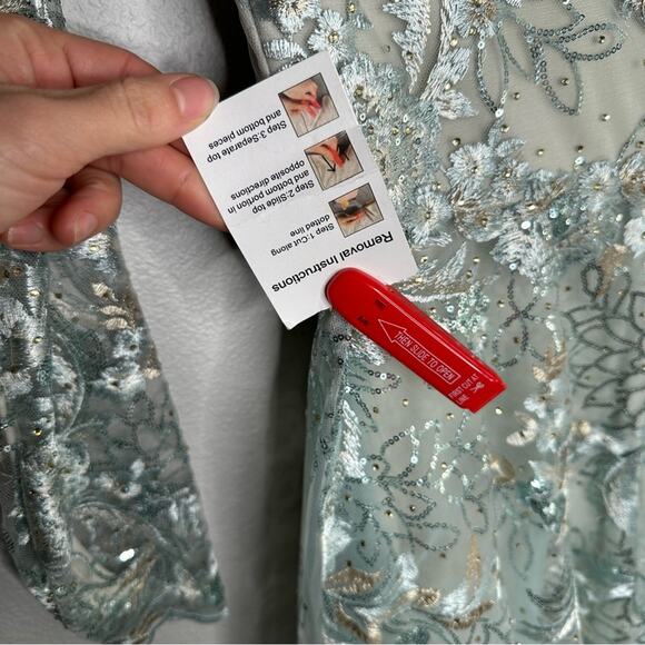 Mac Duggal 67498 Floral Embroidered Illusion Gown - Picture 11 of 13